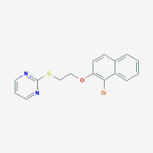 molecular formula C16H13BrN2OS B215493 1-Bromo-2-naphthyl 2-(2-pyrimidinylsulfanyl)ethyl ether 