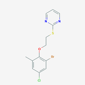 molecular formula C13H12BrClN2OS B215496 2-Bromo-4-chloro-6-methylphenyl 2-(2-pyrimidinylsulfanyl)ethyl ether 
