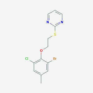 2-Bromo-6-chloro-4-methylphenyl 2-(2-pyrimidinylsulfanyl)ethyl ether