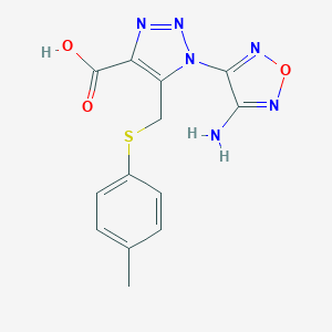 1-(4-amino-1,2,5-oxadiazol-3-yl)-5-{[(4-methylphenyl)sulfanyl]methyl}-1H-1,2,3-triazole-4-carboxylic acid
