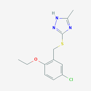 molecular formula C12H14ClN3OS B215526 3-[(5-chloro-2-ethoxybenzyl)thio]-5-methyl-4H-1,2,4-triazole 