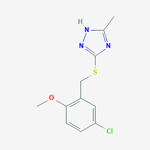 molecular formula C11H12ClN3OS B215527 3-[(5-chloro-2-methoxybenzyl)thio]-5-methyl-4H-1,2,4-triazole 