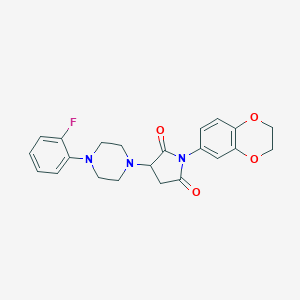 molecular formula C22H22FN3O4 B215533 1-(2,3-Dihydro-1,4-benzodioxin-6-yl)-3-[4-(2-fluorophenyl)piperazin-1-yl]pyrrolidine-2,5-dione 