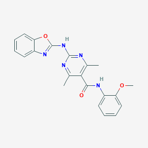 2-(1,3-benzoxazol-2-ylamino)-N-(2-methoxyphenyl)-4,6-dimethylpyrimidine-5-carboxamide