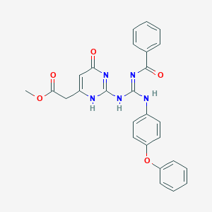 methyl 2-[2-[[N'-benzoyl-N-(4-phenoxyphenyl)carbamimidoyl]amino]-4-oxo-1H-pyrimidin-6-yl]acetate