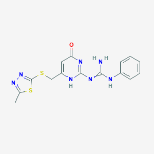 molecular formula C15H15N7OS2 B215568 2-[6-[(5-methyl-1,3,4-thiadiazol-2-yl)sulfanylmethyl]-4-oxo-1H-pyrimidin-2-yl]-1-phenylguanidine 