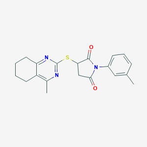 1-(3-Methylphenyl)-3-[(4-methyl-5,6,7,8-tetrahydroquinazolin-2-yl)sulfanyl]pyrrolidine-2,5-dione