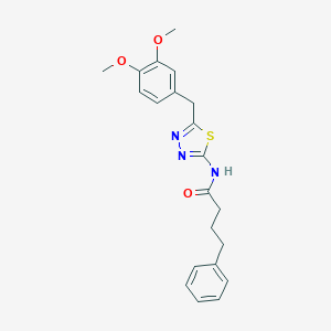 molecular formula C21H23N3O3S B215599 N-[5-(3,4-dimethoxybenzyl)-1,3,4-thiadiazol-2-yl]-4-phenylbutanamide 