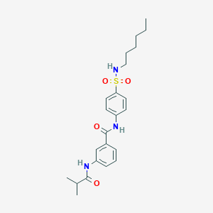 molecular formula C23H31N3O4S B215602 N-{4-[(hexylamino)sulfonyl]phenyl}-3-(isobutyrylamino)benzamide 