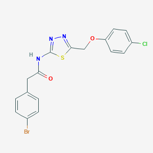 molecular formula C17H13BrClN3O2S B215604 2-(4-bromophenyl)-N-{5-[(4-chlorophenoxy)methyl]-1,3,4-thiadiazol-2-yl}acetamide 