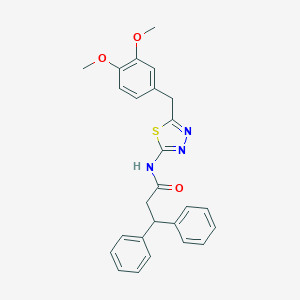 molecular formula C26H25N3O3S B215605 N-[5-(3,4-dimethoxybenzyl)-1,3,4-thiadiazol-2-yl]-3,3-diphenylpropanamide 