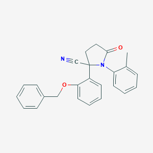 molecular formula C25H22N2O2 B215617 2-[2-(Benzyloxy)phenyl]-1-(2-methylphenyl)-5-oxo-2-pyrrolidinecarbonitrile 