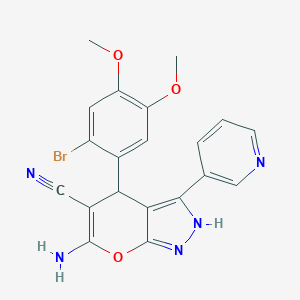 6-Amino-4-(2-bromo-4,5-dimethoxyphenyl)-3-(3-pyridinyl)-1,4-dihydropyrano[2,3-c]pyrazole-5-carbonitrile