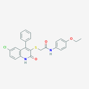molecular formula C25H21ClN2O3S B215641 2-[(6-chloro-2-oxo-4-phenyl-1,2-dihydroquinolin-3-yl)thio]-N-(4-ethoxyphenyl)acetamide 