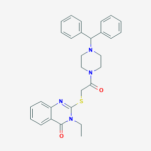 2-({2-[4-(diphenylmethyl)piperazin-1-yl]-2-oxoethyl}sulfanyl)-3-ethylquinazolin-4(3H)-one