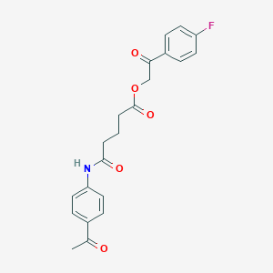 molecular formula C21H20FNO5 B215647 2-(4-Fluorophenyl)-2-oxoethyl 5-(4-acetylanilino)-5-oxopentanoate 