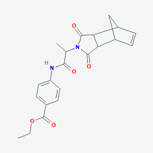 molecular formula C21H22N2O5 B215648 ethyl 4-{[2-(1,3-dioxo-1,3,3a,4,7,7a-hexahydro-2H-4,7-methanoisoindol-2-yl)propanoyl]amino}benzoate 