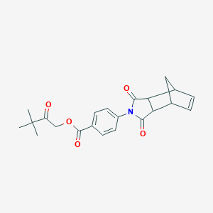 molecular formula C22H23NO5 B215650 3,3-dimethyl-2-oxobutyl 4-(1,3-dioxo-1,3,3a,4,7,7a-hexahydro-2H-4,7-methanoisoindol-2-yl)benzoate 