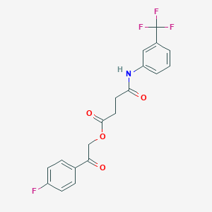 molecular formula C19H15F4NO4 B215654 2-(4-Fluorophenyl)-2-oxoethyl 4-oxo-4-[3-(trifluoromethyl)anilino]butanoate 