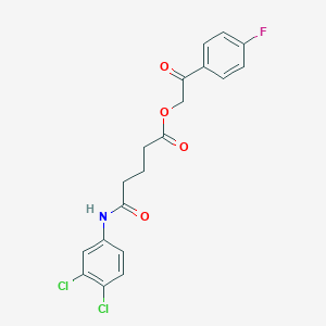 molecular formula C19H16Cl2FNO4 B215657 2-(4-Fluorophenyl)-2-oxoethyl 5-(3,4-dichloroanilino)-5-oxopentanoate 