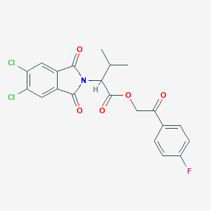 2-(4-fluorophenyl)-2-oxoethyl 2-(5,6-dichloro-1,3-dioxo-1,3-dihydro-2H-isoindol-2-yl)-3-methylbutanoate