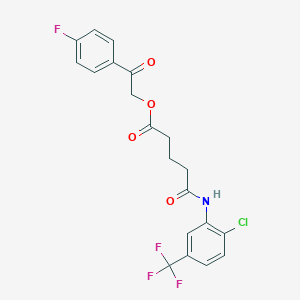 molecular formula C20H16ClF4NO4 B215661 2-(4-Fluorophenyl)-2-oxoethyl 5-[2-chloro-5-(trifluoromethyl)anilino]-5-oxopentanoate 