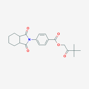 molecular formula C21H25NO5 B215671 3,3-dimethyl-2-oxobutyl 4-(1,3-dioxooctahydro-2H-isoindol-2-yl)benzoate 