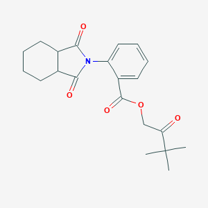 molecular formula C21H25NO5 B215672 3,3-dimethyl-2-oxobutyl 2-(1,3-dioxooctahydro-2H-isoindol-2-yl)benzoate 