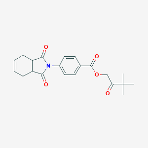 molecular formula C21H23NO5 B215673 3,3-dimethyl-2-oxobutyl 4-(1,3-dioxo-1,3,3a,4,7,7a-hexahydro-2H-isoindol-2-yl)benzoate 