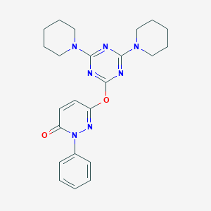 molecular formula C23H27N7O2 B215714 6-{[4,6-di(1-piperidinyl)-1,3,5-triazin-2-yl]oxy}-2-phenyl-3(2H)-pyridazinone 