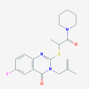6-iodo-2-{[1-methyl-2-oxo-2-(1-piperidinyl)ethyl]sulfanyl}-3-(2-methyl-2-propenyl)-4(3H)-quinazolinone