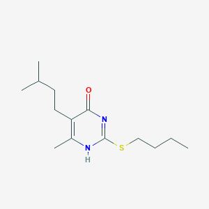 2-butylsulfanyl-6-methyl-5-(3-methylbutyl)-1H-pyrimidin-4-one