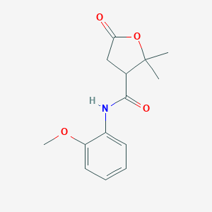 molecular formula C14H17NO4 B215718 N-(2-methoxyphenyl)-2,2-dimethyl-5-oxotetrahydrofuran-3-carboxamide 