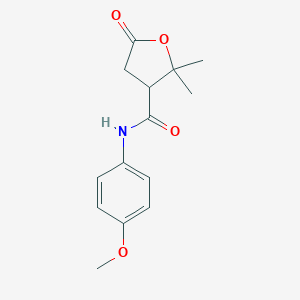 molecular formula C14H17NO4 B215719 N-(4-methoxyphenyl)-2,2-dimethyl-5-oxotetrahydro-3-furancarboxamide 