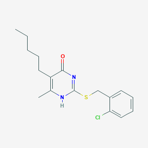 molecular formula C17H21ClN2OS B215723 2-[(2-chlorophenyl)methylsulfanyl]-6-methyl-5-pentyl-1H-pyrimidin-4-one 