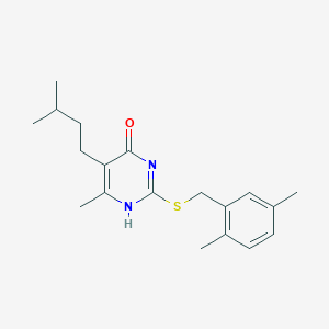 molecular formula C19H26N2OS B215724 2-[(2,5-dimethylphenyl)methylsulfanyl]-6-methyl-5-(3-methylbutyl)-1H-pyrimidin-4-one 