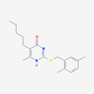 molecular formula C19H26N2OS B215726 2-[(2,5-dimethylphenyl)methylsulfanyl]-6-methyl-5-pentyl-1H-pyrimidin-4-one 