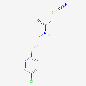 molecular formula C11H11ClN2OS2 B215748 2-({2-[(4-Chlorophenyl)sulfanyl]ethyl}amino)-2-oxoethyl thiocyanate 