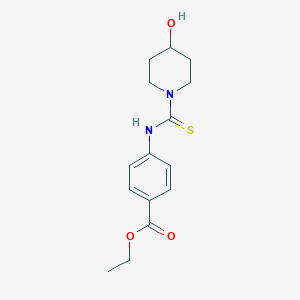 molecular formula C15H20N2O3S B215766 4-[[(4-Hydroxy-1-piperidinyl)-sulfanylidenemethyl]amino]benzoic acid ethyl ester 