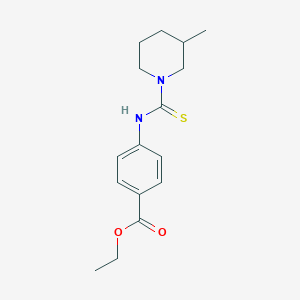 molecular formula C16H22N2O2S B215768 Ethyl 4-{[(3-methyl-1-piperidinyl)carbothioyl]amino}benzoate 