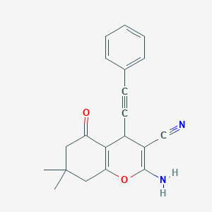2-amino-7,7-dimethyl-5-oxo-4-(phenylethynyl)-5,6,7,8-tetrahydro-4H-chromene-3-carbonitrile