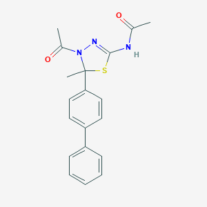 molecular formula C19H19N3O2S B215810 N-[4-acetyl-5-(biphenyl-4-yl)-5-methyl-4,5-dihydro-1,3,4-thiadiazol-2-yl]acetamide 