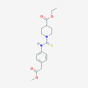 Ethyl 1-{[4-(2-methoxy-2-oxoethyl)phenyl]carbamothioyl}piperidine-4-carboxylate