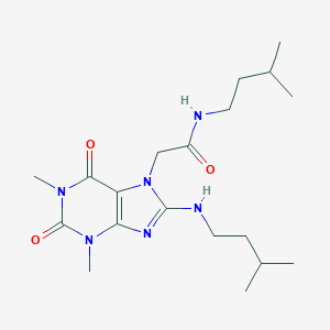 molecular formula C19H32N6O3 B215828 2-{1,3-dimethyl-8-[(3-methylbutyl)amino]-2,6-dioxo-1,2,3,6-tetrahydro-7H-purin-7-yl}-N-(3-methylbutyl)acetamide 