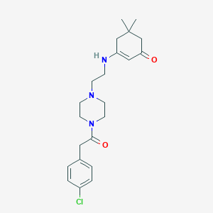 3-[(2-{4-[(4-Chlorophenyl)acetyl]-1-piperazinyl}ethyl)amino]-5,5-dimethyl-2-cyclohexen-1-one