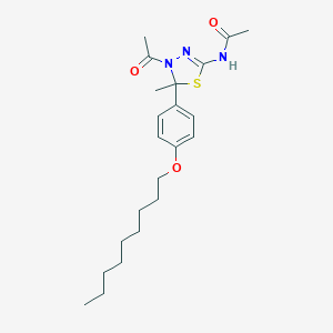 molecular formula C22H33N3O3S B215838 N-{4-acetyl-5-methyl-5-[4-(nonyloxy)phenyl]-4,5-dihydro-1,3,4-thiadiazol-2-yl}acetamide 