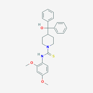 N-(2,4-dimethoxyphenyl)-4-[hydroxy(diphenyl)methyl]piperidine-1-carbothioamide