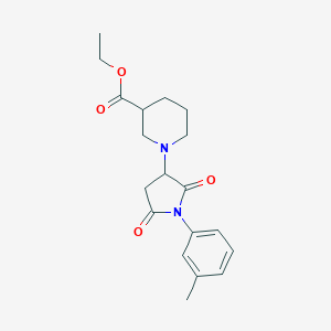 molecular formula C19H24N2O4 B215853 Ethyl 1-[1-(3-methylphenyl)-2,5-dioxopyrrolidin-3-yl]piperidine-3-carboxylate 