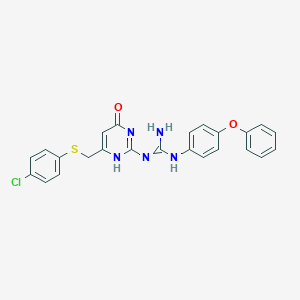 molecular formula C24H20ClN5O2S B215857 2-[6-[(4-chlorophenyl)sulfanylmethyl]-4-oxo-1H-pyrimidin-2-yl]-1-(4-phenoxyphenyl)guanidine 