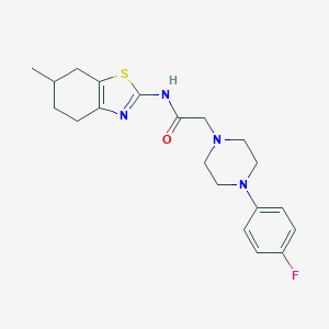 molecular formula C20H25FN4OS B215874 2-[4-(4-fluorophenyl)piperazin-1-yl]-N-(6-methyl-4,5,6,7-tetrahydro-1,3-benzothiazol-2-yl)acetamide 